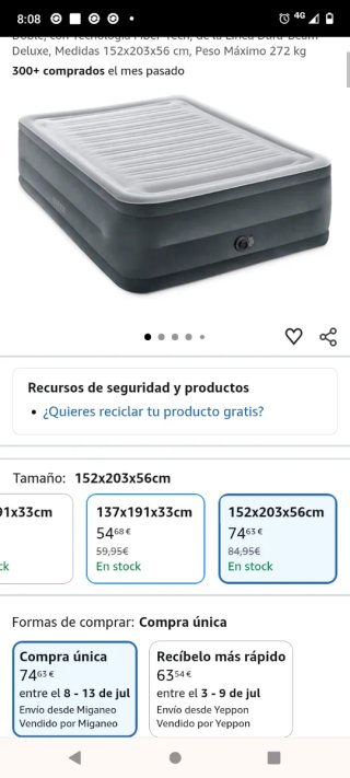 Colchón Hinchable Intex 152x203x56cm