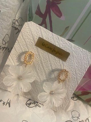 Novias ibicenca cuñas 40 blancas encaje Pendientes