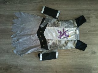 Vestido medieval adulto gris y morado