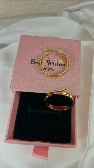 Pendientes Aro Pequeño Vintage Chapado Oro