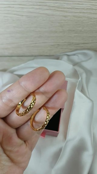 Pendientes Aro Pequeño Vintage Chapado Oro