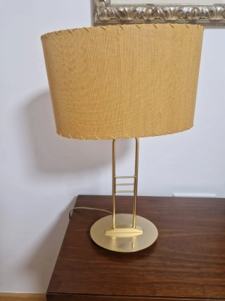 Lámpara de mesa dorada y tela 2 unidades