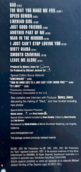 PRECINTADO CD BAD + LIBRO LEGEND- MICHAEL JACKSON
