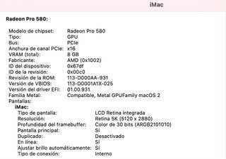 iMac 27" 5K 2017 · i7 4.2 · 64GB · Radeon Pro 580
