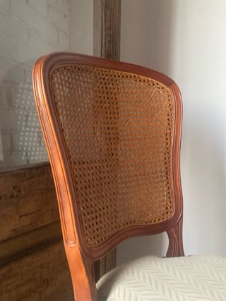 4 Sillas Estilo Luis XV Ratán Madera