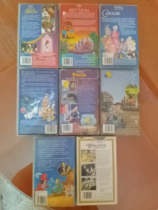 Lote 8 Películas VHS Disney Clásicos Español