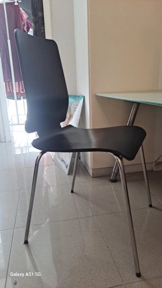 Mesa de salón cristal 160cm y 6 sillas.