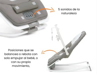 Hamaca Joie gris con arco de juegos