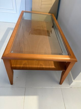Mesa de centro madera y cristal