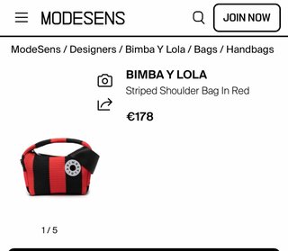 Bolsa Bimba y Lola rayas roja y negra