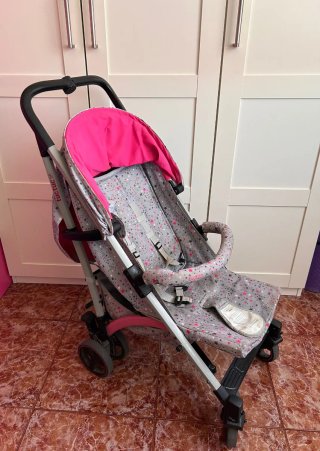 Carrito Bebe Tuc Tuc Estrellas Rosa Gris