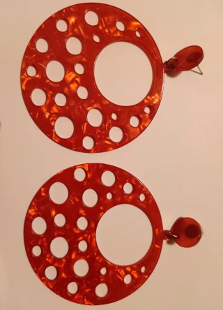 Pendientes flamenca rojos grandes