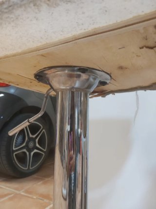 Pata de taburete elevable cromado