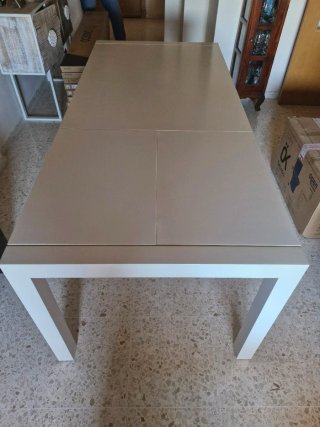 Mesa Comedor Extensible Blanca Lacada 130 x 90.