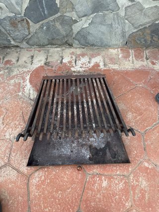 Parrilla para chimenea con cajón