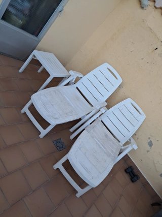 Muebles jardín exterior plástico blanco