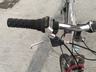 Bicicleta de montaña plateada