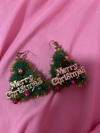 Pendientes Árboles Navidad Merry Christmas