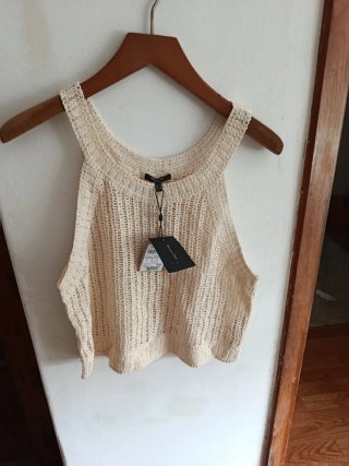 Top Massimo Dutti Beige Talla S