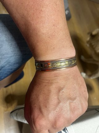 Pulsera Cobre y Plata Diseño Círculos