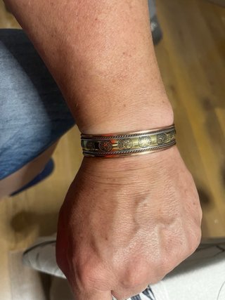 Pulsera Cobre y Plata Diseño Círculos