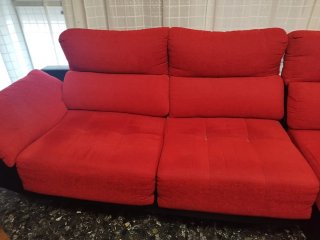 Sofá Chaise long Rojo y Negro