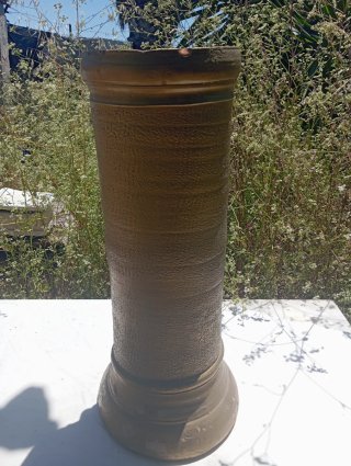 Paragüero Cerámica Antiguo Relieve Rosas Vintage