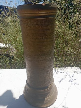 Paragüero Cerámica Antiguo Relieve Rosas Vintage
