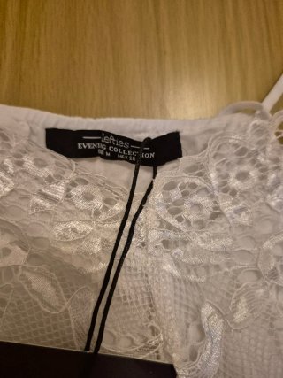 Top crop de encaje Lefties M blanco a estrenar