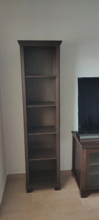 Mueble TV y Estantería Salón Madera Oscura