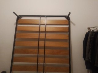 Rete letto matrimoniale legno e metallo