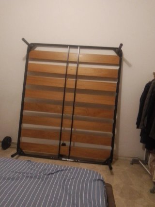 Rete letto matrimoniale legno e metallo