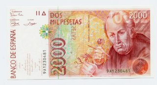 Billete 2000 pesetas 24 abril 1992