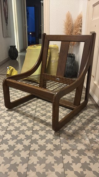 Butaca madera Guilleumes tapicería original