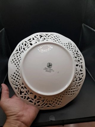 Plato frutero porcelana calado Gallo