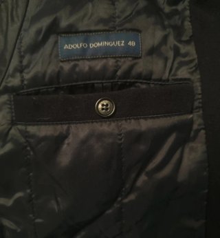 Abrigo largo negro Adolfo Domínguez talla 48-L/XL