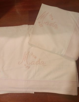 Juego de cama 90 cm. personalizado.