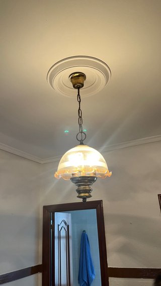 Lámpara colgante cristal y metal