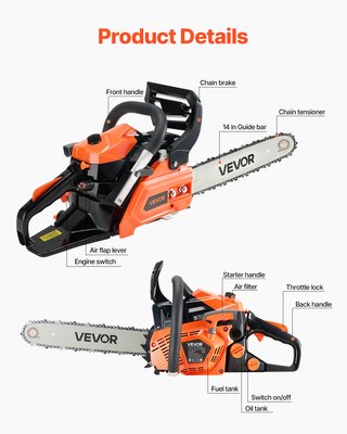 Motosierra VEVOR 40cc 355mm