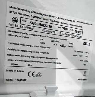 FRIGORÍFICO COMBI NO FROST SIEMENS EN INOX