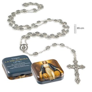 Rosario medallas Virgen Milagrosa con caja