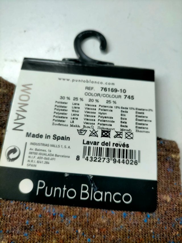 Calcetines Punto Blanco Puño Rulo Talla U