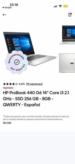 HP ProBook 440 G6 14 Core i3 SSD 256GB