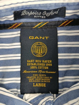 Camisa GANT Oxford Rayas Azul Blanco Talla L