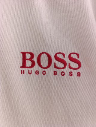 Polo Hugo Boss Talla S Blanco y Rojo