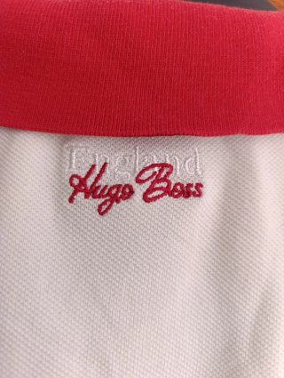 Polo Hugo Boss Talla S Blanco y Rojo