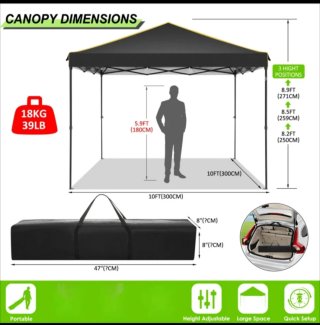 Carpa impermeable plegable negra