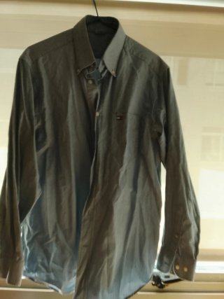 Camisa azul gris talla L