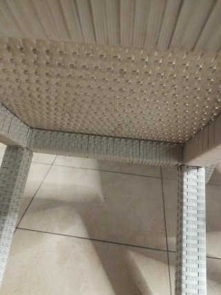 Mesa auxiliar mimbre blanco 50 por 50