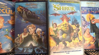 Pack 18 VHS Disney, Art Attack, Tintín, Shrek